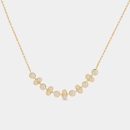 Gilded 3/4 Carat Lab-Grown Diamond Bezel-Set Cluster Necklace