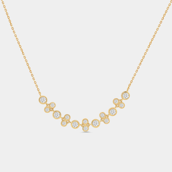 3/4 Carat Lab-Grown Diamond Bezel-Set Cluster Necklace — GILDED New York