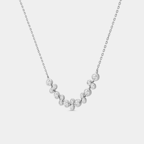 3/4 Carat Lab-Grown Diamond Bezel-Set Cluster Necklace — GILDED New York