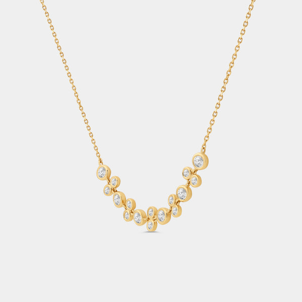 3/4 Carat Lab-Grown Diamond Bezel-Set Cluster Necklace — GILDED New York