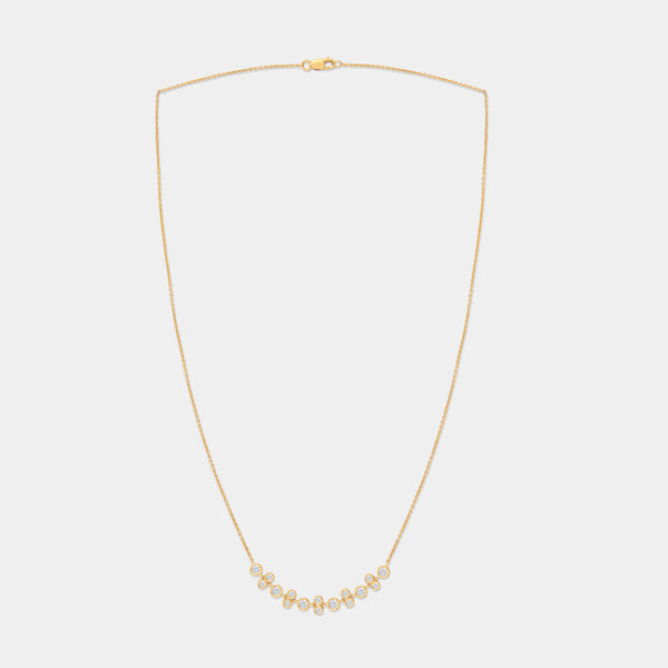 3/4 Carat Lab-Grown Diamond Bezel-Set Cluster Necklace — GILDED New York
