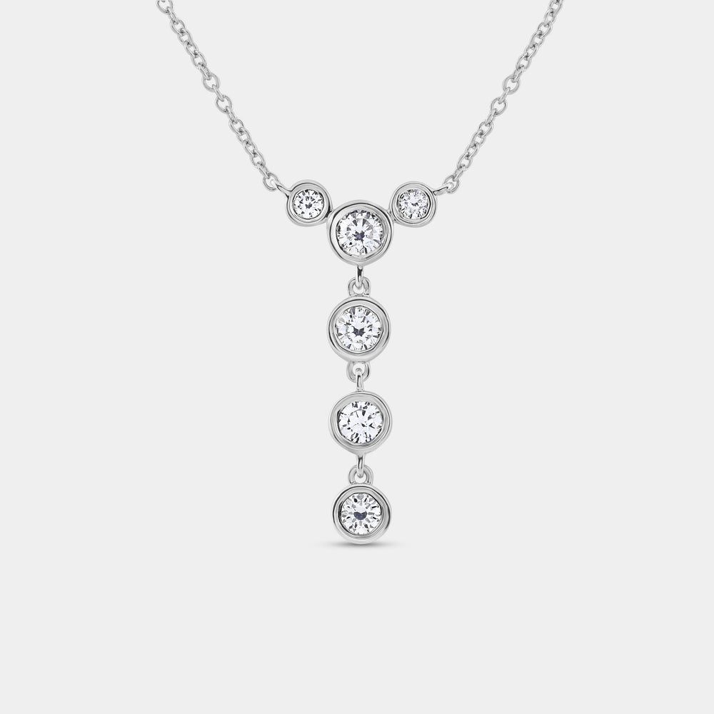 Gilded 1/2 Carat Lab-Grown Diamond Bezel-Set Cluster Necklace