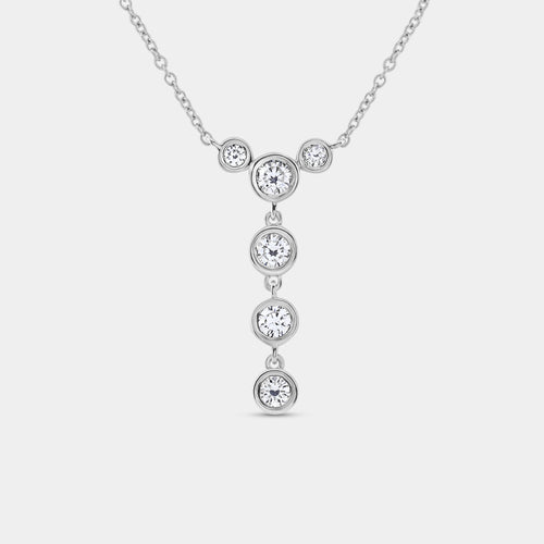 Gilded 1/2 Carat Lab-Grown Diamond Bezel-Set Cluster Necklace