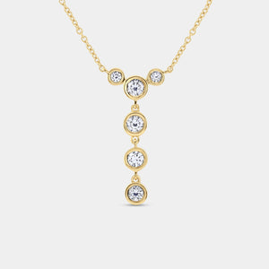 Gilded 1/2 Carat Lab-Grown Diamond Bezel-Set Cluster Necklace