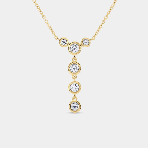 Gilded 1/2 Carat Lab-Grown Diamond Bezel-Set Cluster Necklace