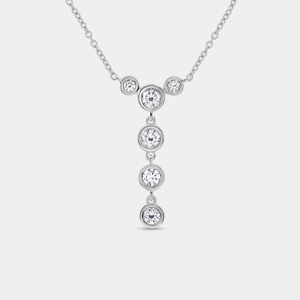 1/2 Carat Lab-Grown Diamond Bezel-Set Cluster Necklace — GILDED New York