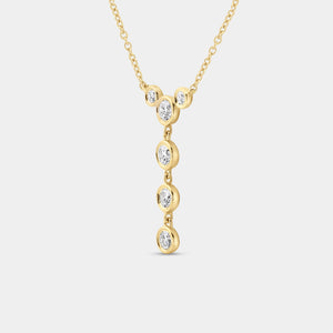 Gilded 1/2 Carat Lab-Grown Diamond Bezel-Set Cluster Necklace