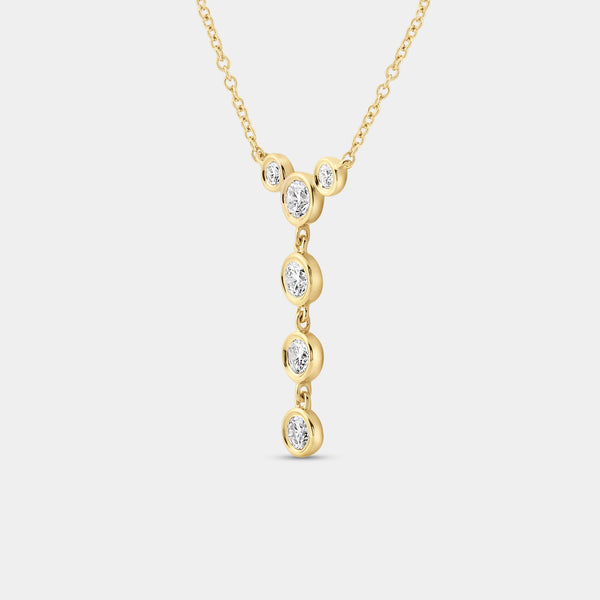 Gilded 1/2 Carat Lab-Grown Diamond Bezel-Set Cluster Necklace