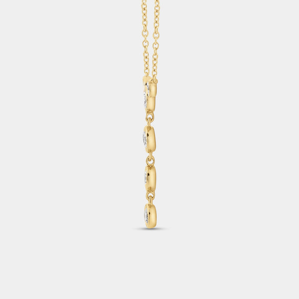 1/2 Carat Lab-Grown Diamond Bezel-Set Cluster Necklace — GILDED New York