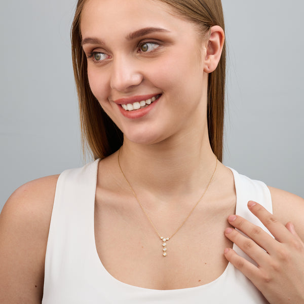 1/2 Carat Lab-Grown Diamond Bezel-Set Cluster Necklace — GILDED New York