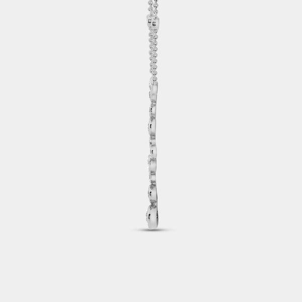 3/4 Carat Lab-Grown Diamond Molecular Bezel-Set Necklace with Diamond Stations — GILDED New York