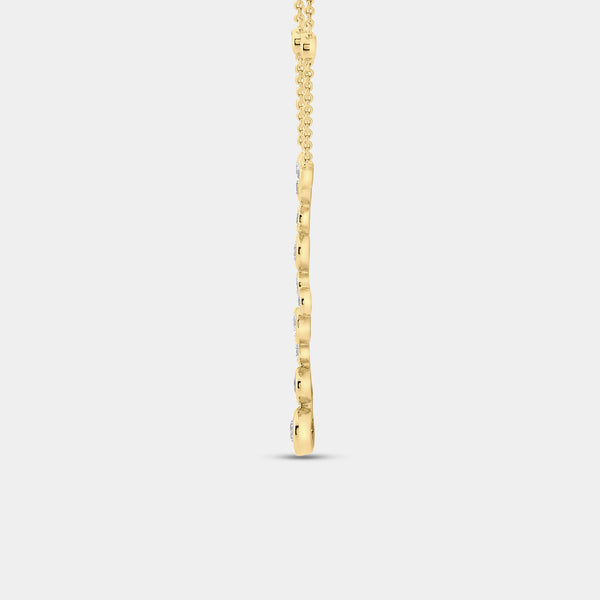 3/4 Carat Lab-Grown Diamond Molecular Bezel-Set Necklace with Diamond Stations — GILDED New York