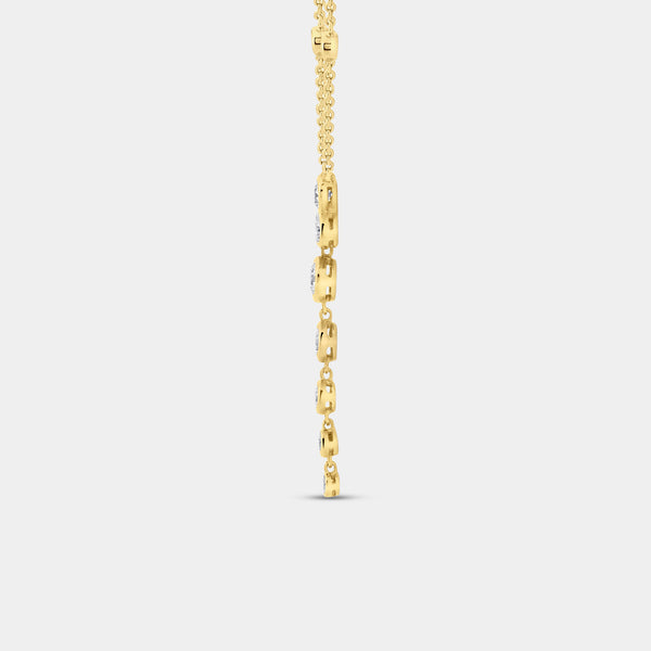 1 Carat Lab-Grown Diamond Bezel-Set Necklace with Diamond Stations — GILDED New York