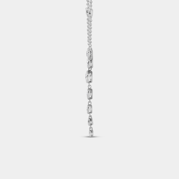 1 Carat Lab-Grown Diamond Bezel-Set Necklace with Diamond Stations — GILDED New York