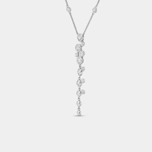 Gilded 1 Carat Lab-Grown Diamond Clustered Bezel-Set Necklace with Diamond Stations