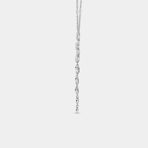 Gilded 1 Carat Lab-Grown Diamond Clustered Bezel-Set Necklace with Diamond Stations