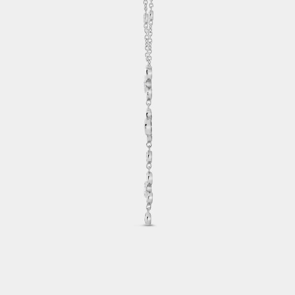 1 Carat Lab-Grown Diamond Molecular Bezel-Set Necklace with Diamond Stations — GILDED New York
