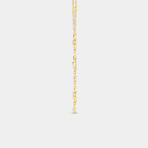 Gilded 1 Carat Lab-Grown Diamond Molecular Bezel-Set Necklace with Diamond Stations