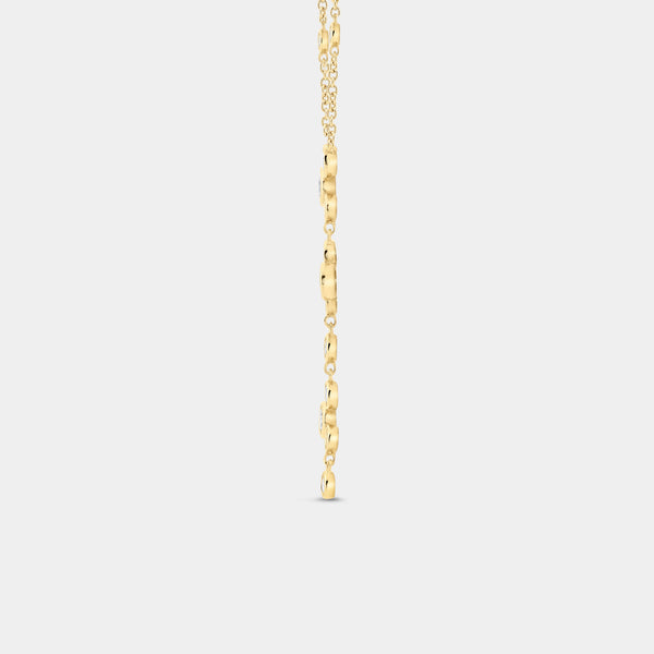 1 Carat Lab-Grown Diamond Molecular Bezel-Set Necklace with Diamond Stations — GILDED New York