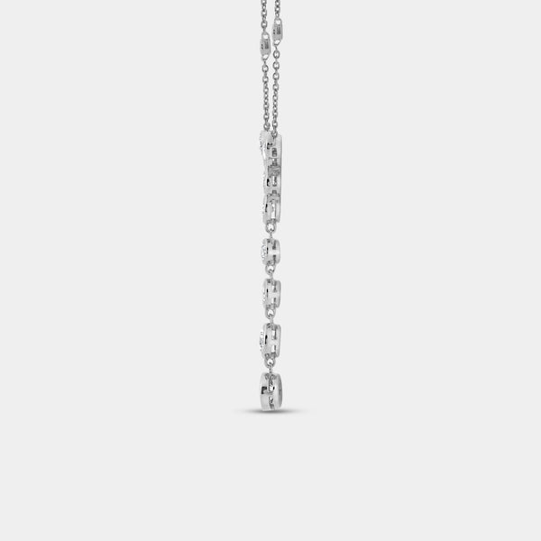 1 and 1/4 Carat Lab-Grown Diamond Clustered Bezel-Set Necklace with Diamond Stations — GILDED New York