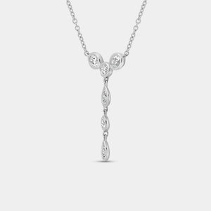 Gilded 1/2 Carat Lab-Grown Diamond Bezel-Set Necklace with Multi-Shaped Stones