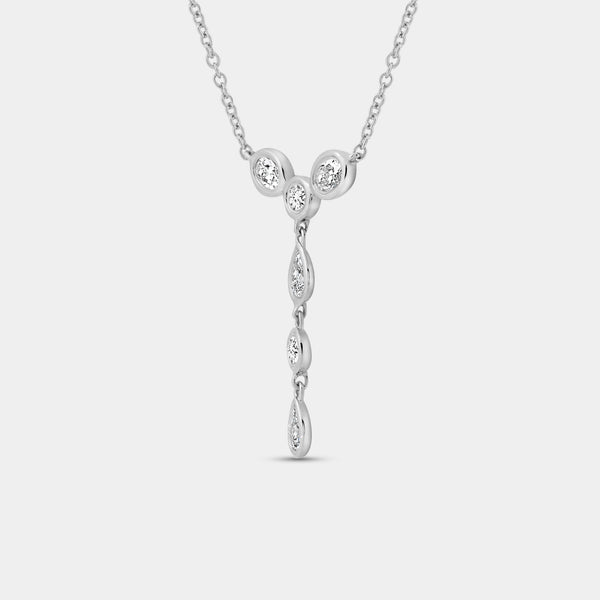 Gilded 1/2 Carat Lab-Grown Diamond Bezel-Set Necklace with Multi-Shaped Stones
