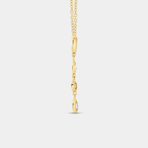 Gilded 1/2 Carat Lab-Grown Diamond Bezel-Set Necklace with Multi-Shaped Stones