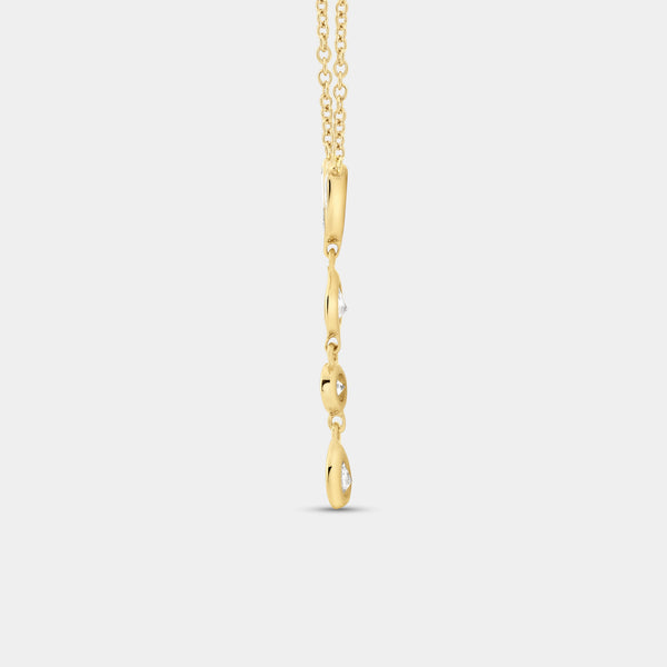 Gilded 1/2 Carat Lab-Grown Diamond Bezel-Set Necklace with Multi-Shaped Stones