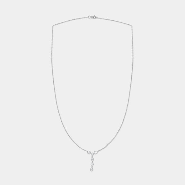 Gilded 1/2 Carat Lab-Grown Diamond Bezel-Set Necklace with Multi-Shaped Stones
