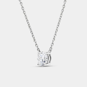 Gilded 1 Carat Lab-Grown Diamond Round-Shaped Station Solitaire Pendant