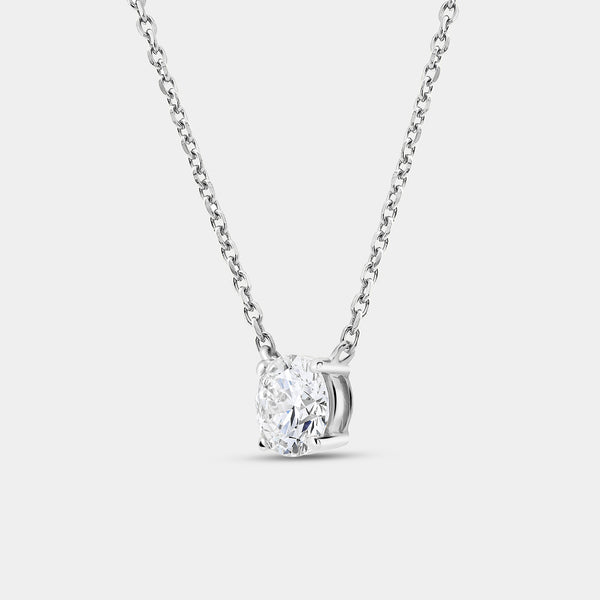 1 Carat Lab-Grown Diamond Round-Shaped Station Solitaire Pendant — GILDED New York