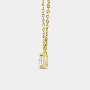 Gilded 1 Carat Lab-Grown Diamond Round-Shaped Station Solitaire Pendant