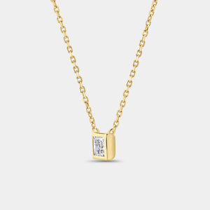 Gilded 1/2 Carat Lab-Grown Diamond Princess-Cut, Bezel-Set Station Solitaire Pendant