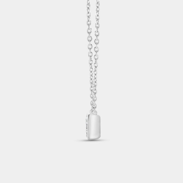 1 Carat Lab-Grown Diamond Princess-Cut, Bezel-Set Station Solitaire Pendant — GILDED New York