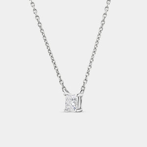 Gilded 1/2 Carat Lab-Grown Diamond Princess-Cut Station Solitaire Pendant
