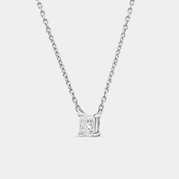 1/2 Carat Lab-Grown Diamond Princess-Cut Station Solitaire Pendant — GILDED New York