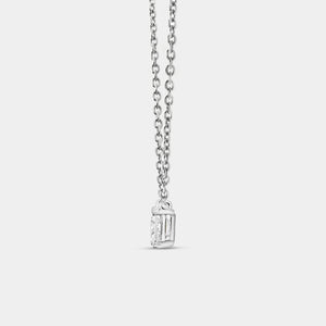 Gilded 1/2 Carat Lab-Grown Diamond Princess-Cut Station Solitaire Pendant