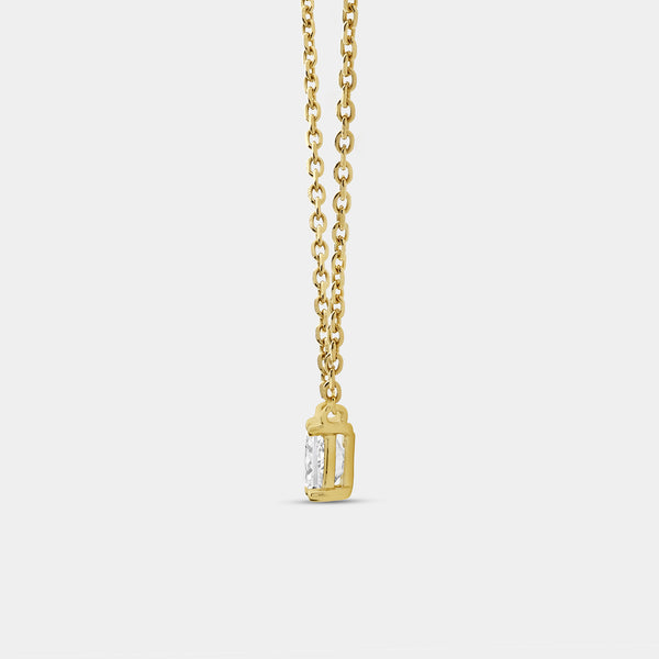 1/2 Carat Lab-Grown Diamond Princess-Cut Station Solitaire Pendant — GILDED New York