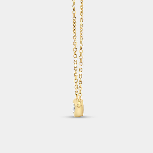1/2 Carat Lab-Grown Diamond Marquise-Shaped, Bezel-Set Station Solitaire Pendant — GILDED New York
