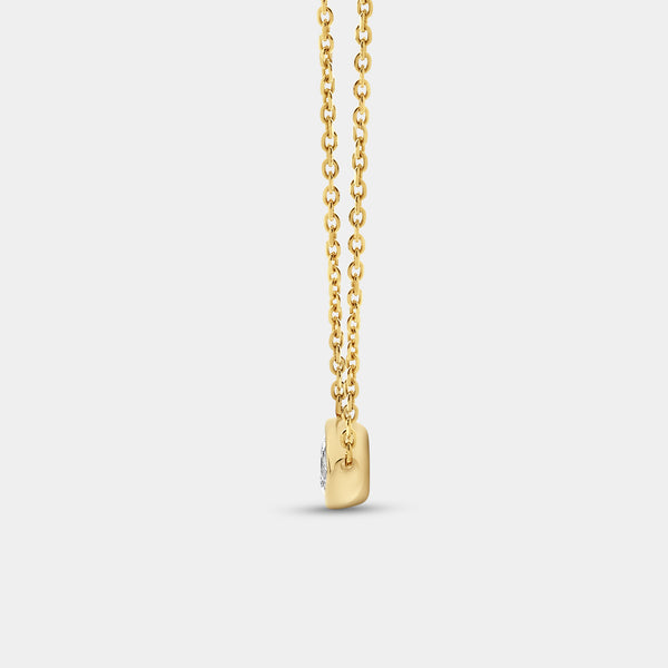 1 Carat Lab-Grown Diamond Marquise-Shaped, Bezel-Set Station Solitaire Pendant — GILDED New York