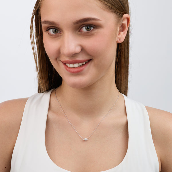 1/2 Carat Lab-Grown Diamond Marquise-Shaped Station Solitaire Pendant — GILDED New York