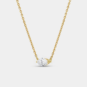 Gilded 1/2 Carat Lab-Grown Diamond Marquise-Shaped Station Solitaire Pendant