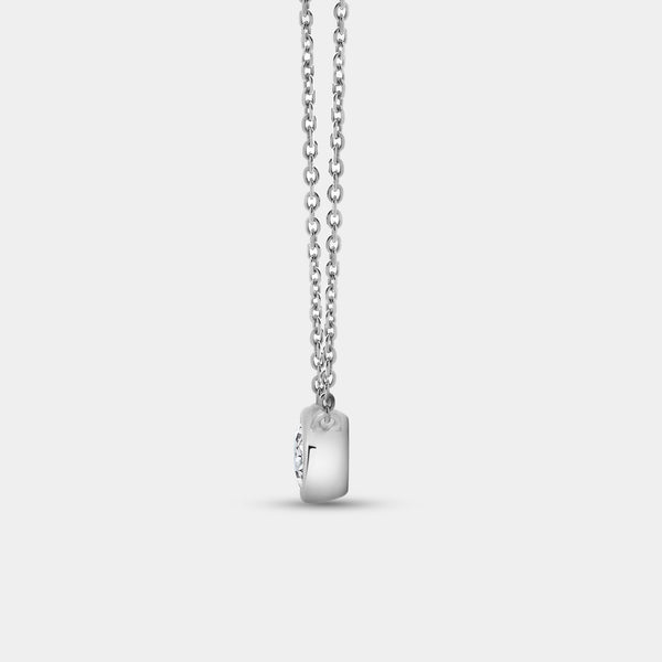 1/2 Carat Lab-Grown Diamond Oval-Shaped, Bezel-Set Station Solitaire Pendant — GILDED New York