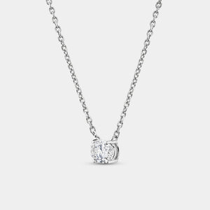 Gilded 1/2 Carat Lab-Grown Diamond Oval-Shaped Station Solitaire Pendant