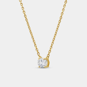 Gilded 1/2 Carat Lab-Grown Diamond Oval-Shaped Station Solitaire Pendant