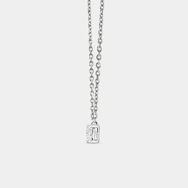 1/2 Carat Lab-Grown Diamond Oval-Shaped Station Solitaire Pendant — GILDED New York