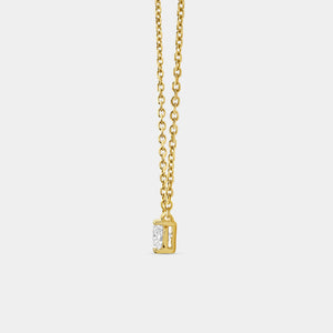 Gilded 1/2 Carat Lab-Grown Diamond Oval-Shaped Station Solitaire Pendant