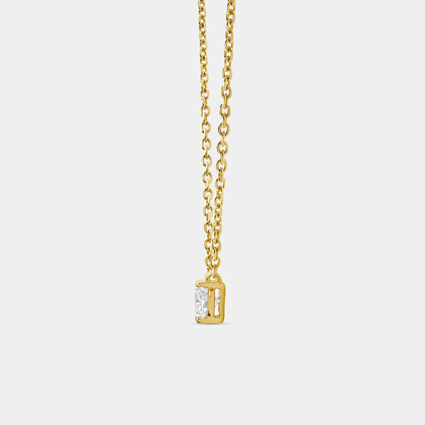1/2 Carat Lab-Grown Diamond Oval-Shaped Station Solitaire Pendant — GILDED New York