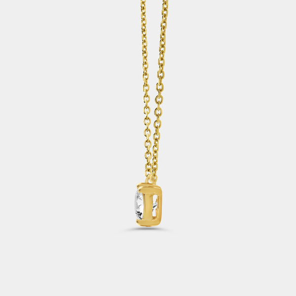 1 Carat Lab-Grown Diamond Oval-Shaped Station Solitaire Pendant — GILDED New York