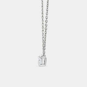 Gilded 1/2 Carat Lab-Grown Diamond Emerald-Cut Station Solitaire Pendant